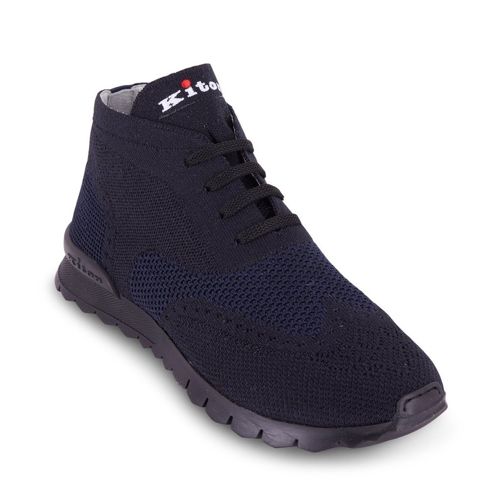 Kiton Men's Sneakers - Navy Knit Summer Size 9.5
